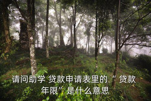 請問助學 貸款申請表里的“ 貸款 年限”是什么意思