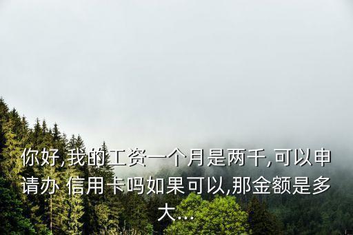 月工資2000信用卡額度是多少錢