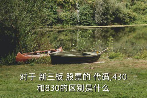 對(duì)于 新三板 股票的 代碼,430和830的區(qū)別是什么