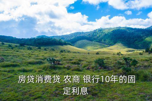  房貸消費貸 農(nóng)商 銀行10年的固定利息