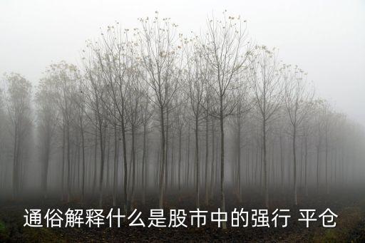通俗解釋什么是股市中的強行 平倉
