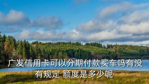  廣發(fā)信用卡可以分期付款買(mǎi)車(chē)嗎有沒(méi)有規(guī)定 額度是多少呢