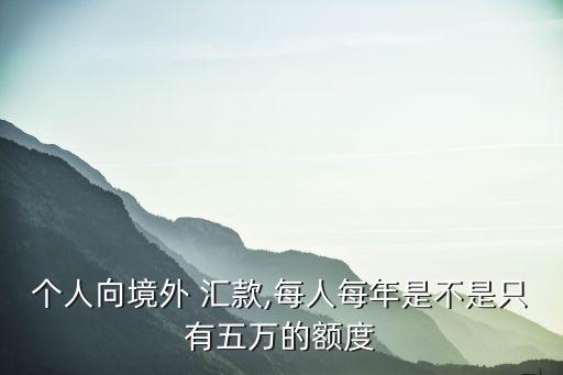 個(gè)人向境外 匯款,每人每年是不是只有五萬(wàn)的額度