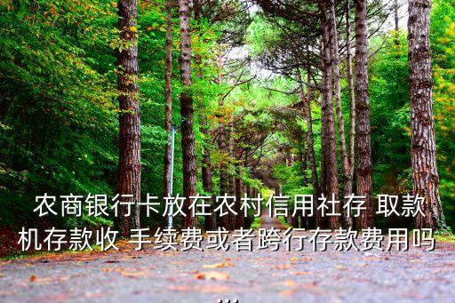  農(nóng)商銀行卡放在農(nóng)村信用社存 取款機(jī)存款收 手續(xù)費(fèi)或者跨行存款費(fèi)用嗎...
