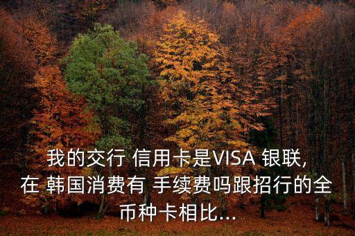我的交行 信用卡是VISA 銀聯(lián),在 韓國消費有 手續(xù)費嗎跟招行的全幣種卡相比...