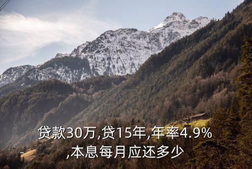 三十萬十五年月供多少