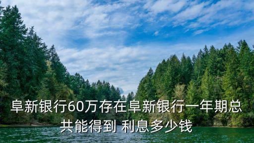 阜新銀行60萬存在阜新銀行一年期總共能得到 利息多少錢