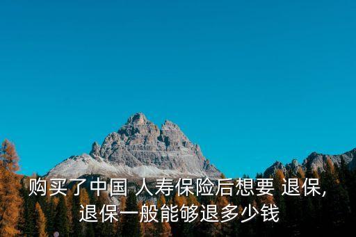 購買了中國 人壽保險(xiǎn)后想要 退保, 退保一般能夠退多少錢