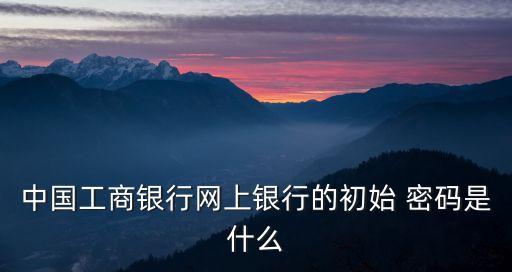 中國(guó)工商銀行網(wǎng)上銀行的初始 密碼是什么