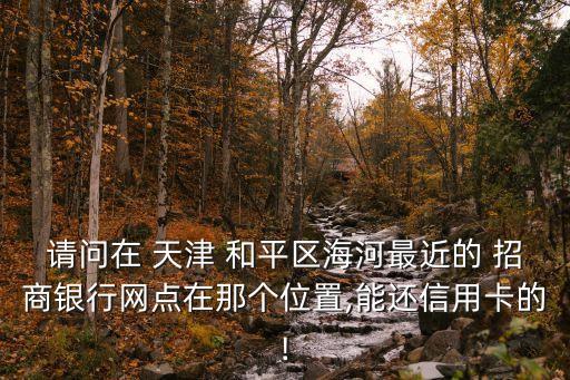 請問在 天津 和平區(qū)海河最近的 招商銀行網(wǎng)點在那個位置,能還信用卡的!