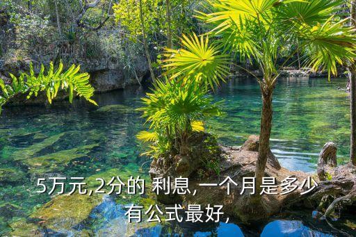 5萬(wàn)元,2分的 利息,一個(gè)月是多少有公式最好,