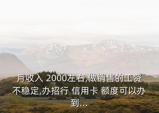 月收入 2000左右,做銷售的工資不穩(wěn)定,辦招行 信用卡 額度可以辦到...