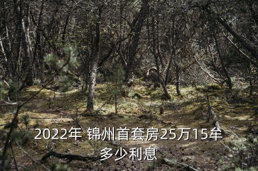 2022年 錦州首套房25萬15牟多少利息