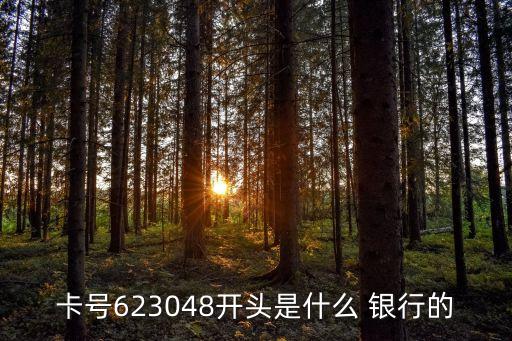 卡號623048開頭是什么 銀行的