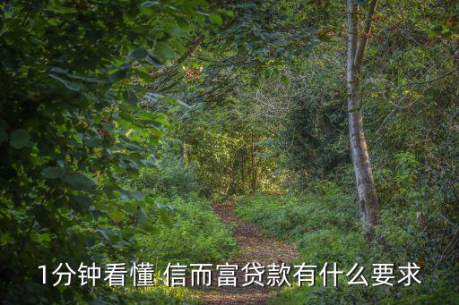 1分鐘看懂 信而富貸款有什么要求
