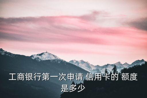 工商銀行第一次申請(qǐng) 信用卡的 額度是多少