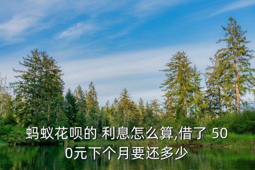 花唄借500元利息多少錢,借花唄1萬塊1年利息是多少錢