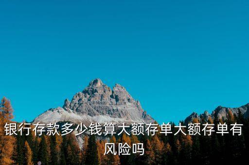銀行存款多少錢算大額存單大額存單有風險嗎
