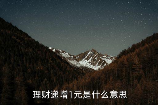  理財遞增1元是什么意思