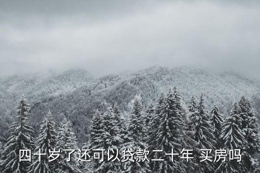 四十歲了還可以貸款二十年 買房嗎
