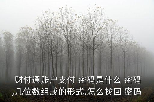  財付通賬戶支付 密碼是什么 密碼,幾位數(shù)組成的形式,怎么找回 密碼
