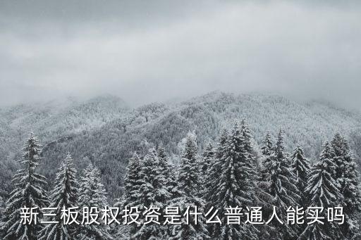  新三板股權(quán)投資是什么普通人能買(mǎi)嗎