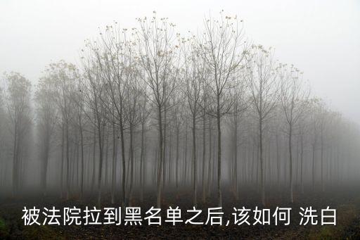 被法院拉到黑名單之后,該如何 洗白