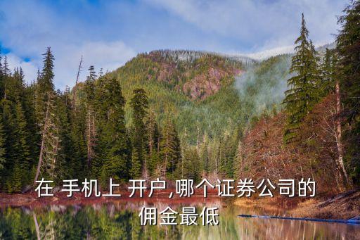 在 手機上 開戶,哪個證券公司的 傭金最低