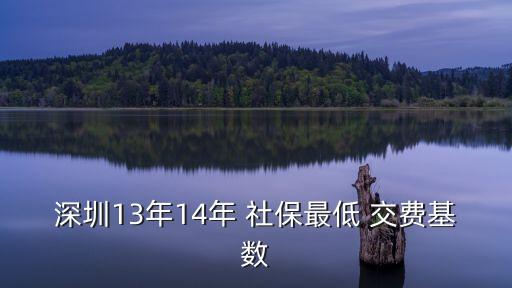 深圳13年14年 社保最低 交費(fèi)基數(shù)
