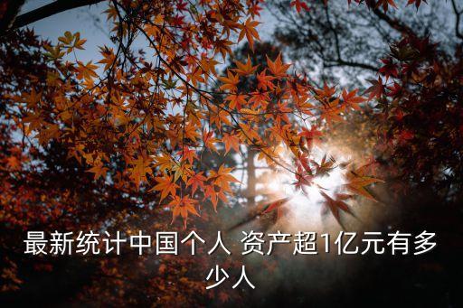 最新統(tǒng)計(jì)中國個(gè)人 資產(chǎn)超1億元有多少人