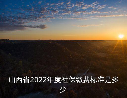 山西省2022年度社保繳費標準是多少