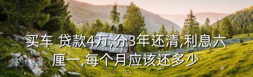 貸款4萬貸一年月供多少合適嗎