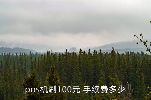pos機(jī)刷100元 手續(xù)費(fèi)多少