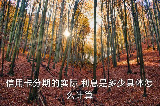 信用卡分期的實(shí)際 利息是多少具體怎么計(jì)算