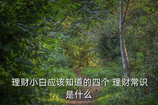  理財(cái)小白應(yīng)該知道的四個(gè) 理財(cái)常識(shí)是什么