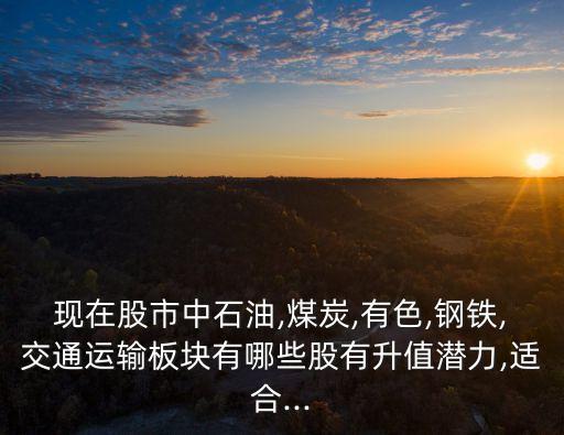 現(xiàn)在股市中石油,煤炭,有色,鋼鐵,交通運輸板塊有哪些股有升值潛力,適合...