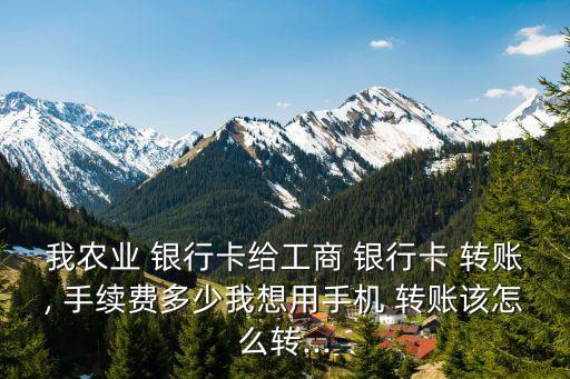 我農(nóng)業(yè) 銀行卡給工商 銀行卡 轉(zhuǎn)賬, 手續(xù)費多少我想用手機 轉(zhuǎn)賬該怎么轉(zhuǎn)...