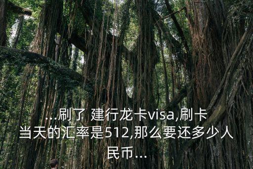 ...刷了 建行龍卡visa,刷卡當(dāng)天的匯率是512,那么要還多少人民幣...