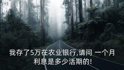 5萬塊錢存一個(gè)月有多少利息是多少