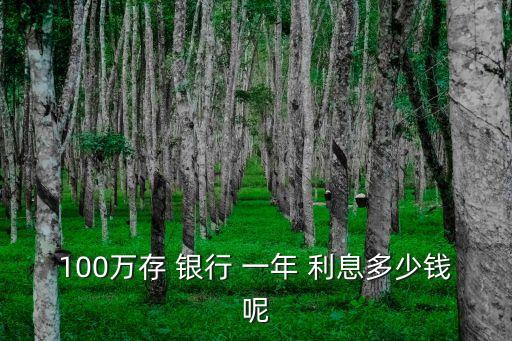 一百萬存銀行定期一年利息多少,農(nóng)商銀行一百萬定期一年有多少錢