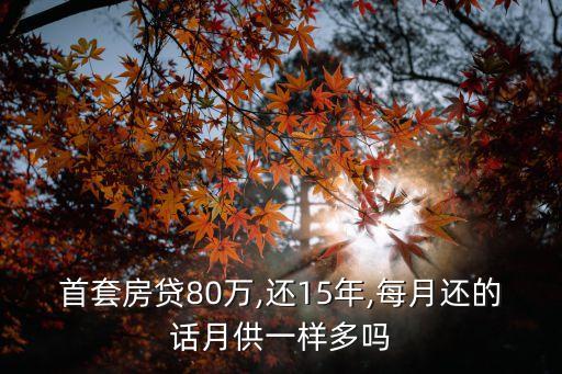 店面貸款八十萬(wàn)十五年月供多少