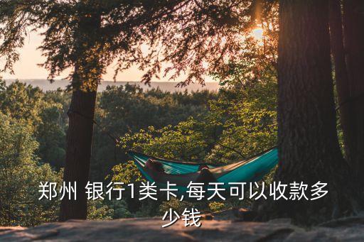  鄭州 銀行1類卡,每天可以收款多少錢
