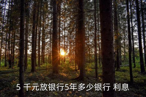 5 千元放銀行5年多少銀行 利息