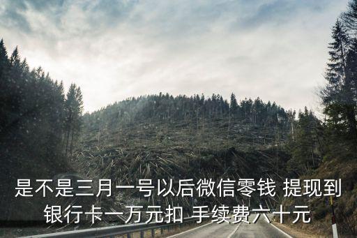 是不是三月一號(hào)以后微信零錢 提現(xiàn)到銀行卡一萬(wàn)元扣 手續(xù)費(fèi)六十元