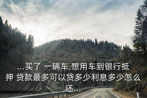 ...買了 一輛車,想用車到銀行抵押 貸款最多可以貸多少利息多少怎么還...