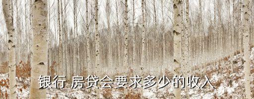 銀行 房貸會要求多少的收入