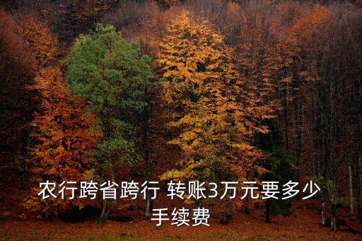農(nóng)行異地轉(zhuǎn)賬建行30000手續(xù)費(fèi)多少錢