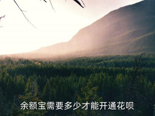 余額寶需要多少才能開通花唄