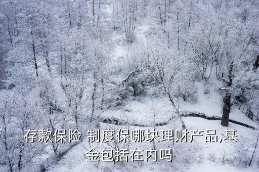  存款保險(xiǎn) 制度保哪塊理財(cái)產(chǎn)品,基金包括在內(nèi)嗎