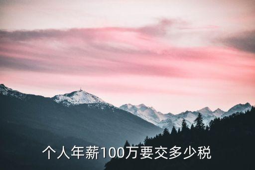 個人年薪100萬要交多少稅